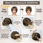 QUEENTAS 9.5 Inch Men Wig Short Brown Wig for Men Synthetic Hair Wigs for Daily Cosplay Halloween Wigs