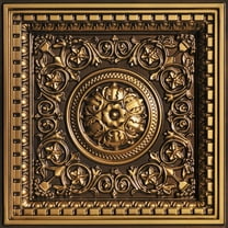 VC02-Rhine Valley 2 ft. x 2 ft. PVC Lay-in Ceiling Tile in Antique Gold (100 Sq.ft / Pack) - 25 Pieces