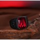 thumbnail image 5 of Anillo Ciclista Acero Inoxidable Cristal Rojo Negro Garn Crystal Ring JM, 5 of 5