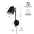 thumbnail image 3 of Globe Electric 91006001 Eastmont 16" Tall Hardwired Or Plug-In Wall Sconce - Black, 3 of 7