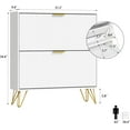 thumbnail image 2 of Shoe Storage Cabinet with 2 Flip Drawers, 31.5" W Fluted Shoe Cabinet for Entryway, Hidden Shoe Cabinet Storage, Narrow Free Standing Shoe Orgnaizer Rack Cabinet for Foyer Hallway, White, 2 of 8