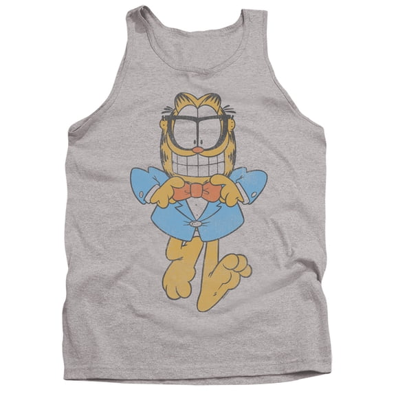 Garfield Dapper Cat Unisex Adult Tank Top,Athletic Heather, Small