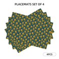 thumbnail image 3 of Placemats Set of 4, Yellow Floral Place mats for Dining Table Indoor/Outdoor, Cute Heat Resistant Washable Table Mats(18" x 12"), 3 of 8