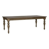 Bowery Hill Contemporary Farmhouse Rectangular Leg Table in Brown