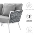 thumbnail image 3 of Lounge Sectional Sofa Chair Table Set, White Grey Gray, Aluminum, Metal, Fabric, Modern Contemporary, Outdoor Patio Balcony Cafe Bistro Garden Furniture Hotel Hospitality, 3 of 10