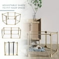 thumbnail image 7 of Front Row Foldable Dog Playpen Pen, Durable Indoor Outdoor Portable Crate Kennel Safe Accessories for Puppy, Cat, Bunny, Pet for Play Exercise Rest with Clear Transparent Panels and Gold Rods, 7 of 7