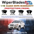 thumbnail image 2 of 2011 Hyundai Santa Fe Beam Wiper Blades Wipers w/1yr Warranty (Set of 3) w/Rear Wiper (WiperBladesUSA), 2 of 5