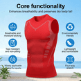 thumbnail image 6 of Trgacdwlo Compression Shirt Mens Tank Tops Slimming Body Shaper Vest Sport Running Quick Dry Gym Workout Shirts for Men Red L, 6 of 8