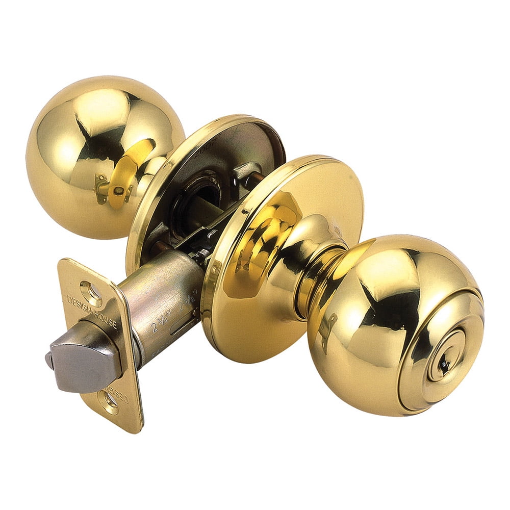 Design House 782607 Pro Ball Entry Door Knob, Polished Brass