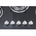 thumbnail image 6 of 5 Burners Gas Stove, Countertop Black Tempered Tempered Glass Gas Range, Built-In Cast Iron Gas Hob, LPG/Natural Gas Dual Fuel Convertible Gas Stovetop, Suitable For Apartment, Indoor, RV (5 Burners), 6 of 18