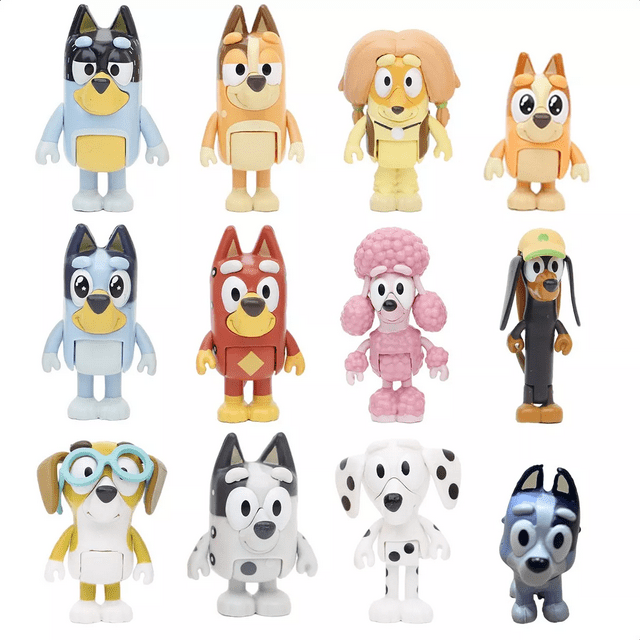 12pcs Bluey Familia Y Amigos Figura Modelo Juguete COLORES MIXTOS
