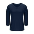 thumbnail image 5 of Mittory 3/4 Length Sleeve Womens Tops Casual V-Neck Ladies Shirts Summer Elbow Length Printed,Plain t Shirts Outfits, 5 of 8