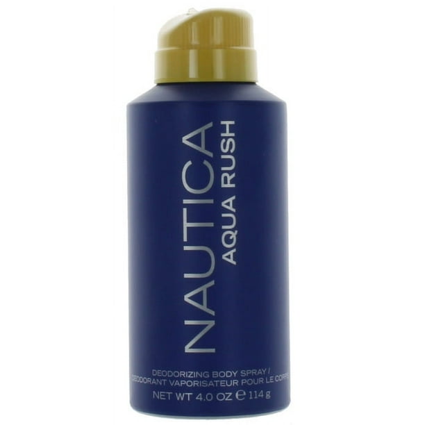 Nautica Aqua Rush de Nautica pour Homme Déodorant Spray 4 oz. Nouveau 120ml