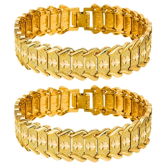 KAKOWELY Bracelets For Men 2pcs Bracelet Mens Copper Bracelet Chain Bracelet Wrist Bracelet Heavy Bracelets Metal Bracelet For Boys Mens Chain Bracelet Chain Bracelet For Men