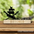 thumbnail image 3 of Craftnamesign Custom Wooden Butcher Desk Name Plate, Meat Shop Metal Nameplate for desk, 3 of 5