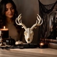 thumbnail image 5 of Faux Deer Skull Wall Mount, Gothic White Wall Art for Halloween Home Decor and Rustic Display, 5 of 5