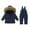 Dark Blue, variant on KAUOD Kids Puffer Waterproof Snow Suits 2 Piece Winter Snowboard Ski Jackets Bib Overall Set Boys Girls Warm Snowpants