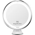 thumbnail image 1 of Espejo de aumento 7X Espejo de maquillaje con luz LED de viaje con ventosa Espejo de aumento montado en la pared Espejo de mesa con rotación de 360 ° Ideal para afeitarse y maquillarse, 1 of 4