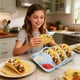 thumbnail image 3 of Juego de 2 Platos de Silicona para Tacos con Separadores y Bandejas para Salsas, Soportes Antideslizantes para Tacos de 25 cm con Asas de Transporte.A, 3 of 5