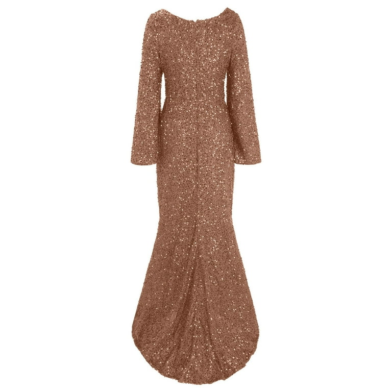 Prolriy Wedding Guest Dresses for Women, Women's Beach Long Dress One Line  Shoulder Print Holiday Long Swing Dress Formal Cocktail Dresses for Women  Gold M - Walmart.com