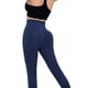 thumbnail image 3 of Pantalones de yoga, pantalones de fitness para mujer, color melocotón, cintura alta, contracción del vientre, levantamiento de cadera, color sólido, moldeador, ajustado, sin costuras, levantamiento, 3 of 6