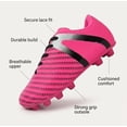 thumbnail image 2 of Vizari USA Impact Firm Ground Soccer Cleats for Kids – Comfortable, Lightweight, and Durable Shoes for Toddlers, Little Kids, and Big Kids - Pink/Silver, 5, 2 of 6