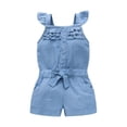 thumbnail image 1 of Ropa para bebés y niñas pequeñas, mono de mezclilla sin mangas, traje de una pieza, 1 of 7