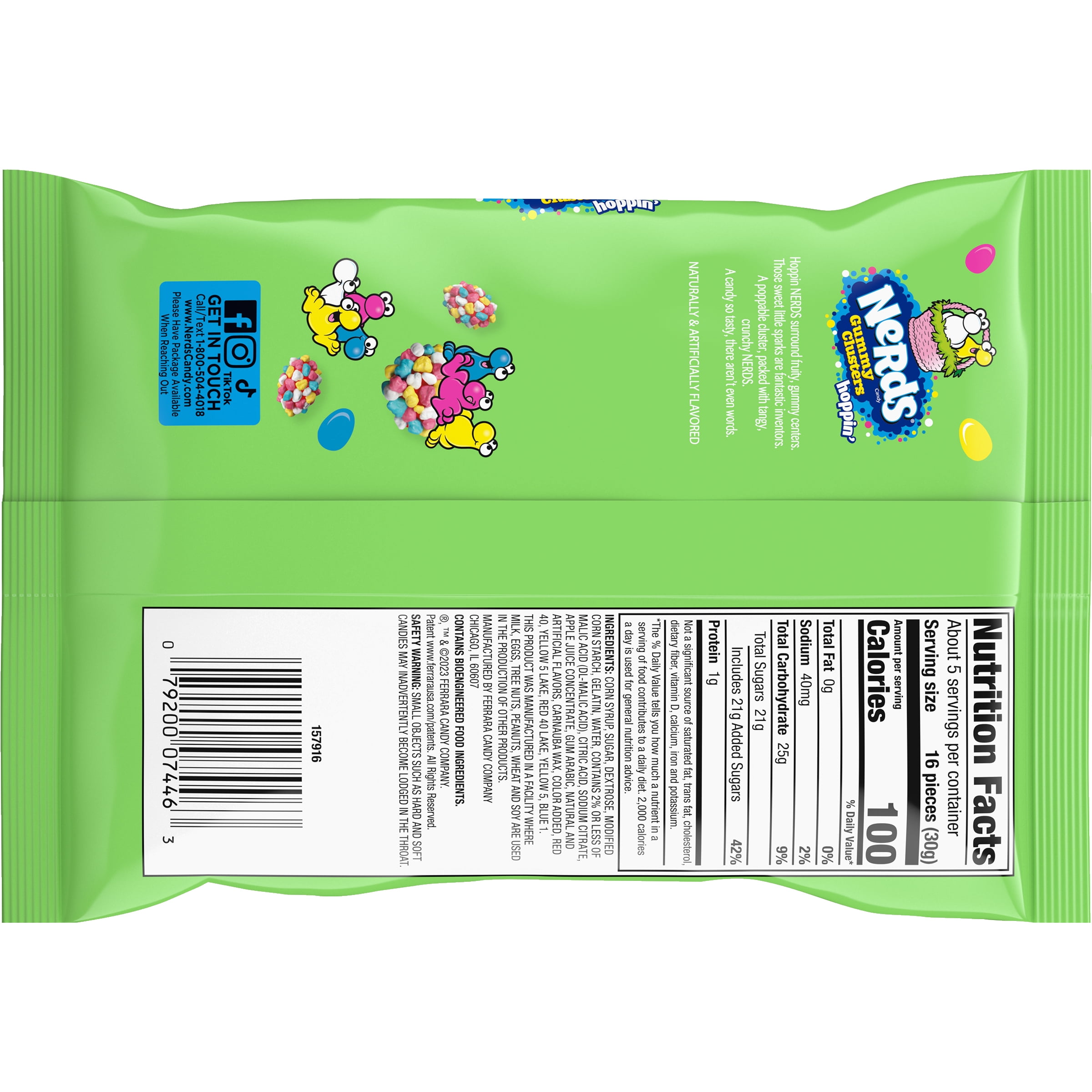 (3 pack) Nerds Hoppin Gummy Clusters Easter Candy, 6 oz, Pouch