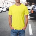 thumbnail image 2 of Men T Shirts Short Sleeve Crewneck Lightweight Yellow T Shirt Mens Golf Shirts, 2 of 5