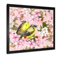 thumbnail image 2 of Designart 'Birds On Pink Cherry Sakura and Apple Flowers I' Traditional Framed Art Print, 2 of 4