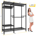 thumbnail image 7 of Clothing Rack 680LBS Capacity Garment Clothes Rack,Metal Wadrobe Closet with Wire Shelves，Black, 7 of 7