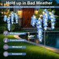 thumbnail image 7 of GLUAAE 2 Pack Solar-Powered Wisteria Flower Lights - Waterproof Outdoor Solar Lights for Garden, Patio & Yard Decor with Warm White LED-Blue, 7 of 7