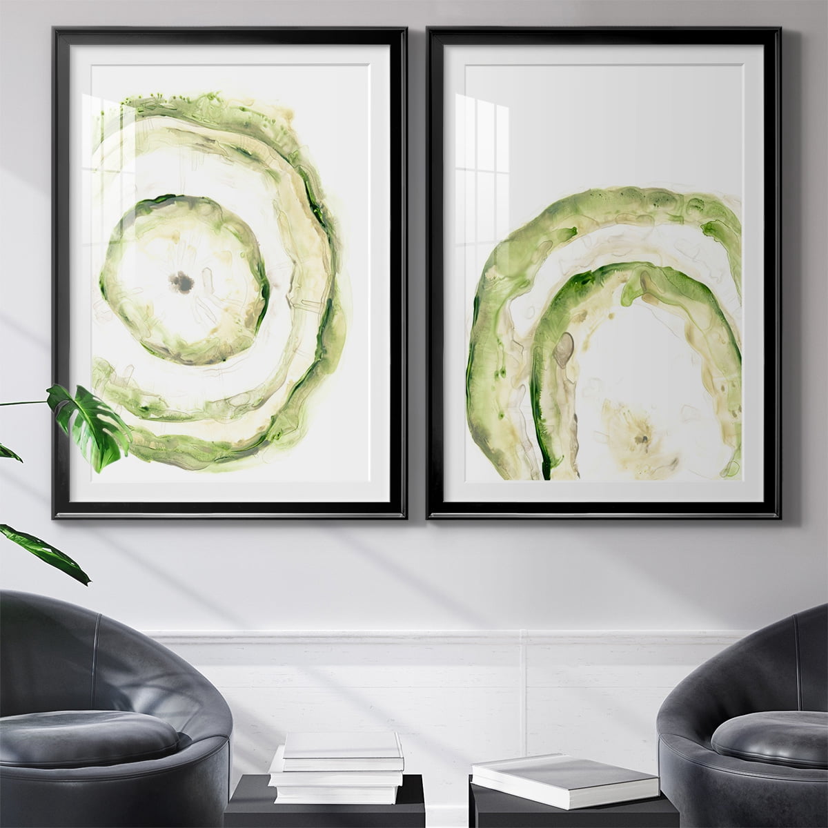 Wexford Home Lichen Halo III Premium Framed Print, 26.5" x 36.5" - Ready to Hang, Black (Set of 2)
