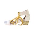 thumbnail image 2 of Sandalias con cordones de cuerda de cáñamo con correa en el tobillo y tacón bajo de color sólido para mujer Wmkox8yii  shjk6183, 2 of 3