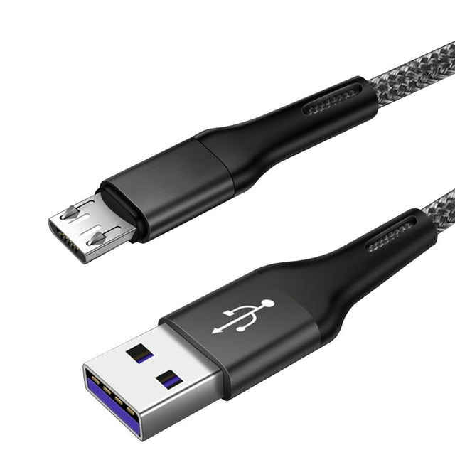 Electronicheart Micro Usb Kabel 3A Nylon Snel Opladen Usb Data Kabel Voor For Tablet Android Mobiele Telefoon Usb oplaadkabel Black Android 1M 1Set