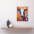 thumbnail image 2 of Colourful Cow Bright Bold Floral Portrait Acrylic Painting Vibrant Folk Art Flower Artwork Friesian Kids Bedroom Unframed Wall Art Print Poster Home Decor Premium, 2 of 5