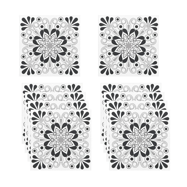 10 Pegatinas de Azulejos Strade Fareast Limited Decorativas Retro 15 x 15 cm Estilo C