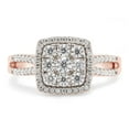 thumbnail image 2 of 1/2 ct. t.w Round Cut Lab Created Moissanite Diamond Split Shank Cushion Frame Engagement Ring For Women In 10K Solid Rose Gold (G-H Color, VVS1 Clarity, 0.50 Cttw)-6, 2 of 7