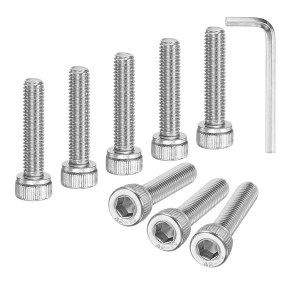 Uxcell 30-Pack M5 x 22mm Hex Socket Head Cap Screws Bolts, 304 Stainless Steel Machine Bolt Full Thread Precision Fasteners