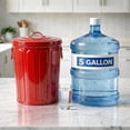 thumbnail image 2 of Plexon 5 Gallon Small Metal Trash Can with Lid Outdoor Galvanized Steel Bucket with Lid 5 Gal Storage Can for Dog Food Bird Seed Storage Container Rodent Pet Proof, Red, 2 of 9