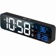 thumbnail image 1 of wonima02 Digital Mirror LED Alarm Clock for Bedrooms, Rechargeable Calendar Alarm Clock, Battery Powered Smart Wall Desktop Clocks with Brightness Adjustable 40 Tune Music Temperature Snooze, Black, 1 of 1