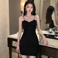 thumbnail image 3 of Women's Sleeveless Spaghetti Strap Tank Bodycon Tight Mini Club Party Dress, 3 of 5