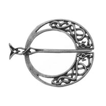 Vintage Brooch Cloak Pin, 1 Pack Penannular Brooch Cloak Clasp Scarf Pin Shawl Pin Cardigan Brooch(Silver)