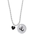 thumbnail image 1 of Delight Jewelry Acrylic 5/16" Black Heart Silvertone Script Initial Disc - C - Charm Necklace, 20"+3", 1 of 4