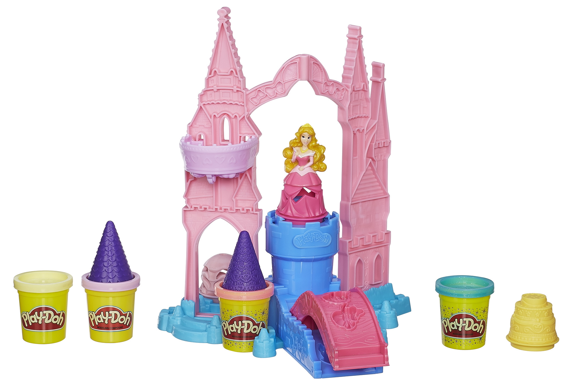 Play-Doh Disney Mix 'N Match Magical Designs Palace Set with Princess Aurora & 4 Cans of Sparkle Play-Doh - image 2 of 13