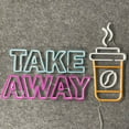 thumbnail image 4 of Handmadetneonsign Custom Take Away Coffee Neon Sign, Coffee Shop LED Sign, Cafe Neon Light, 4 of 5