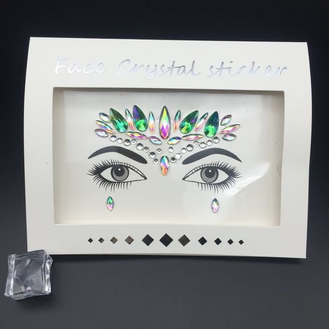 Adhesivo de resina con forma de diamante para la cara, protección del medio ambiente, adhesivo de cristal para la cara con forma de diamante para cejas