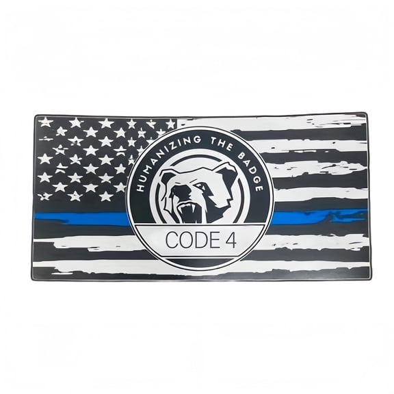 RUNJIG Thin Blue Line American Flag Police Support Car Decal Reflective Adhesive 1 Count