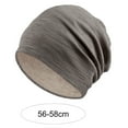 thumbnail image 6 of Knitted Hat Striped Baggy Slouchy Thin Breathable Windproof Solid Color Spring Autumn Women Men Beanie Skull Cap for Outdoor,Coffee, 6 of 8