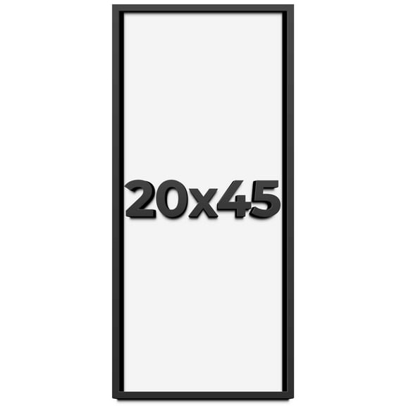 20x45 Shadow Box Frame Black | 1 inches Deep Real Wood Contemporary Shadowbox Display Frame | UV